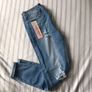 Wax High Waist Skinny Crop Denim Jeans